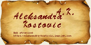 Aleksandra Kostović vizit kartica